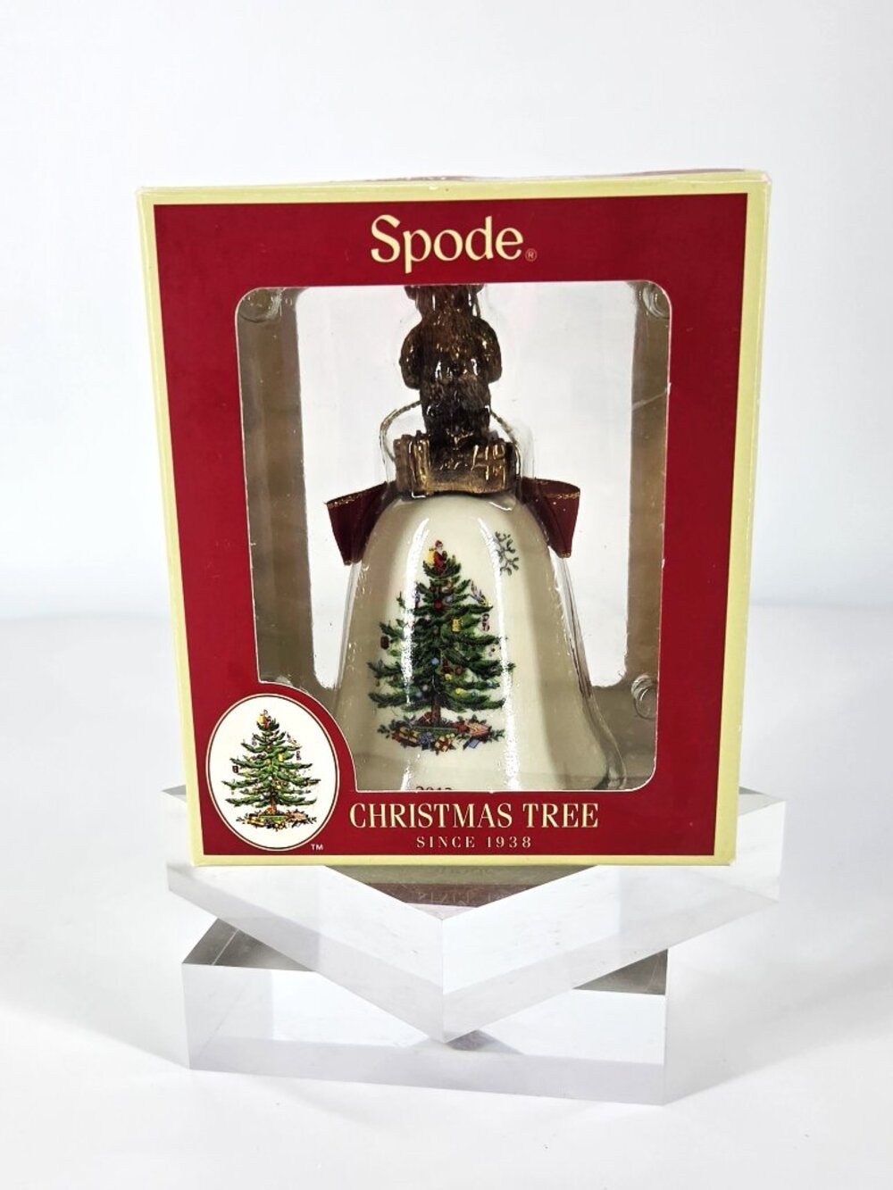 Share 2013 Spode Porcelain Christmas Tree Bell Ornament Since 1938 Teddy Bear